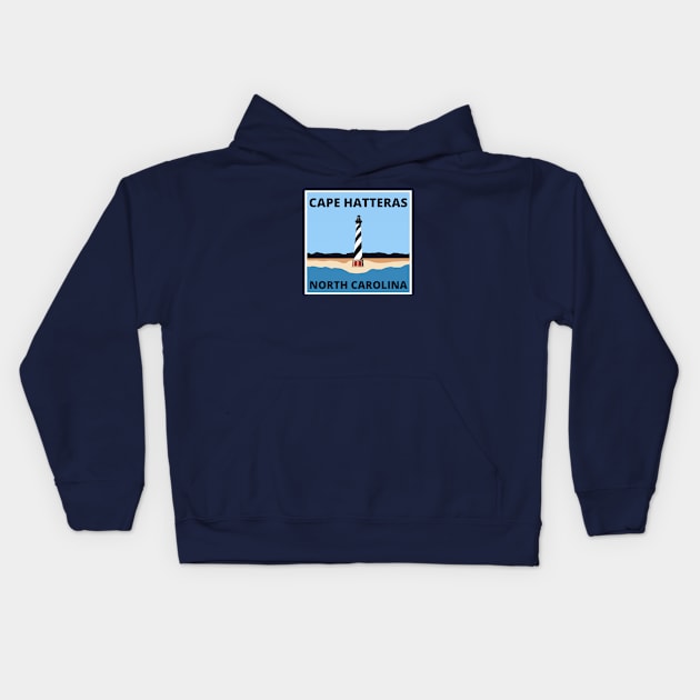 Cape Hatteras Lighthouse Beach Kids Hoodie by Trent Tides